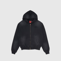 STONE BLACK SUN-FADED VINTAGE ZIP-UP
