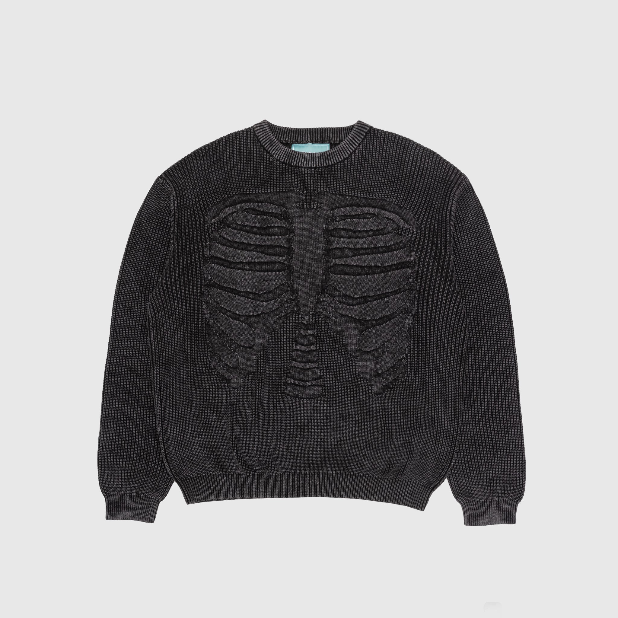 ACID WASH BONES 3D KNIT