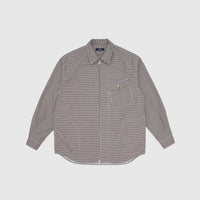 CHECKERED COTTON ZIP-UP SHIRT