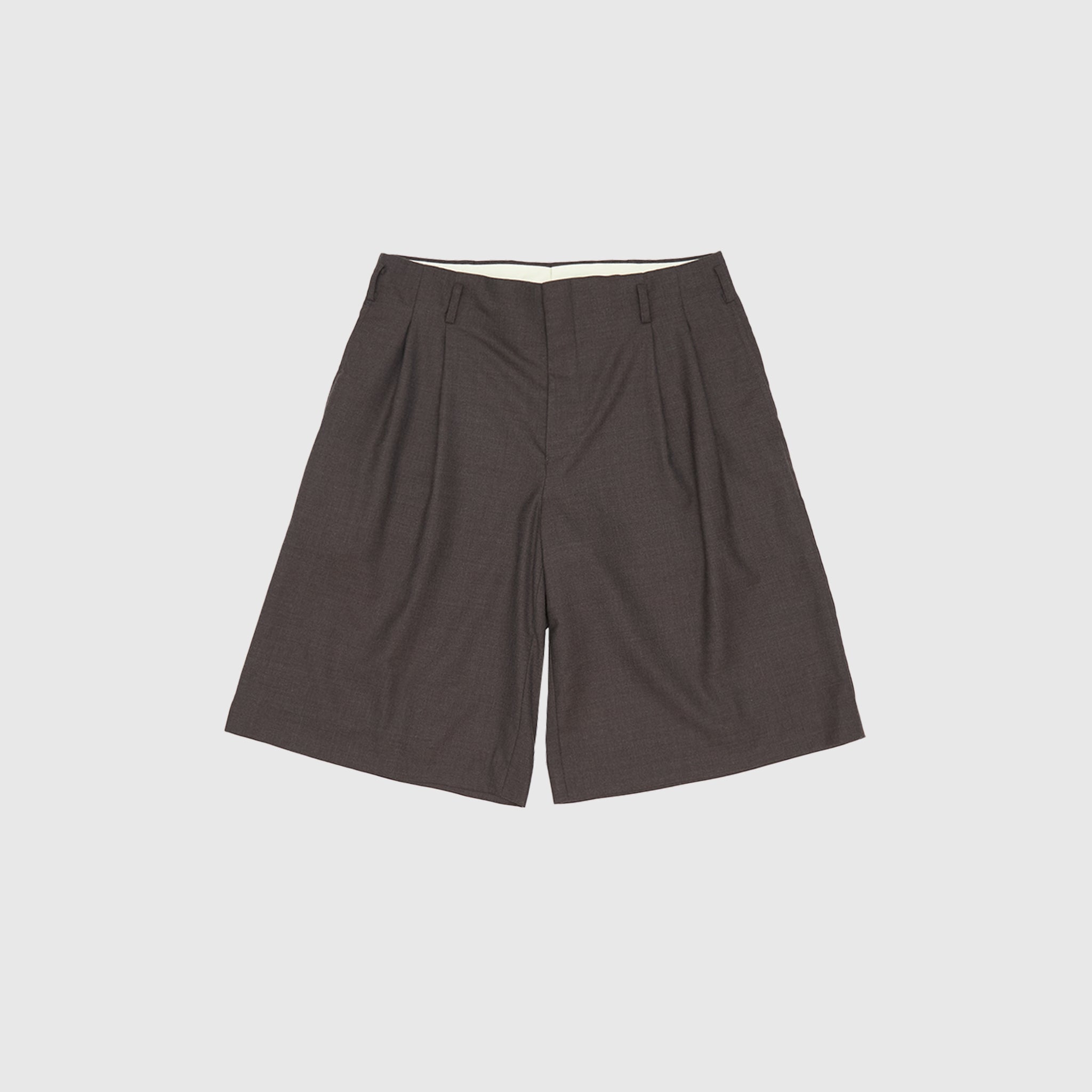 PLEATED WOOL SHORTS