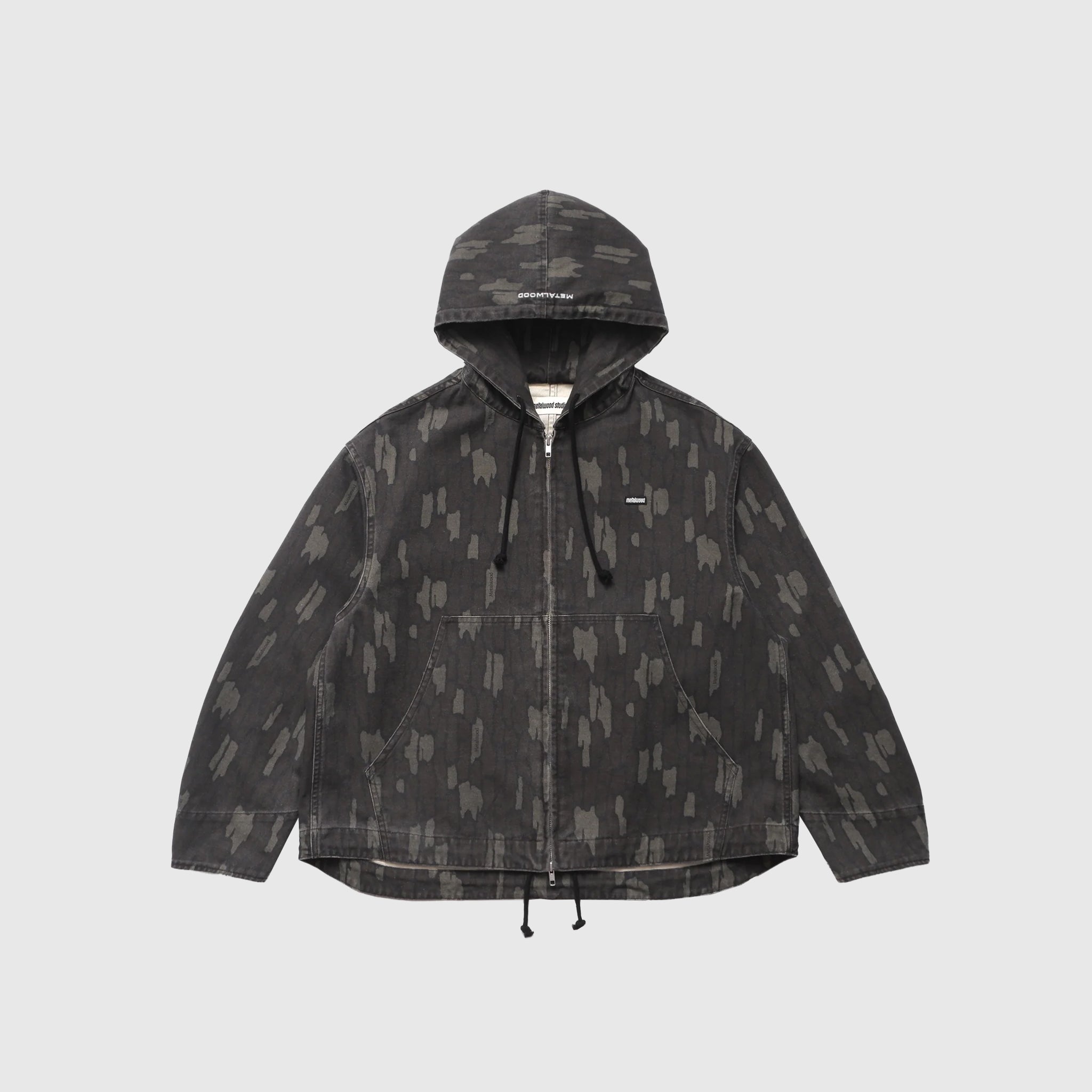 COTTON TWILL ZIP HOODIE