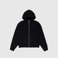 TEXTURED ZIP HOODED SWEATER