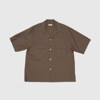 SUMMER WOOL OPEN COLLAR S/S SHIRT