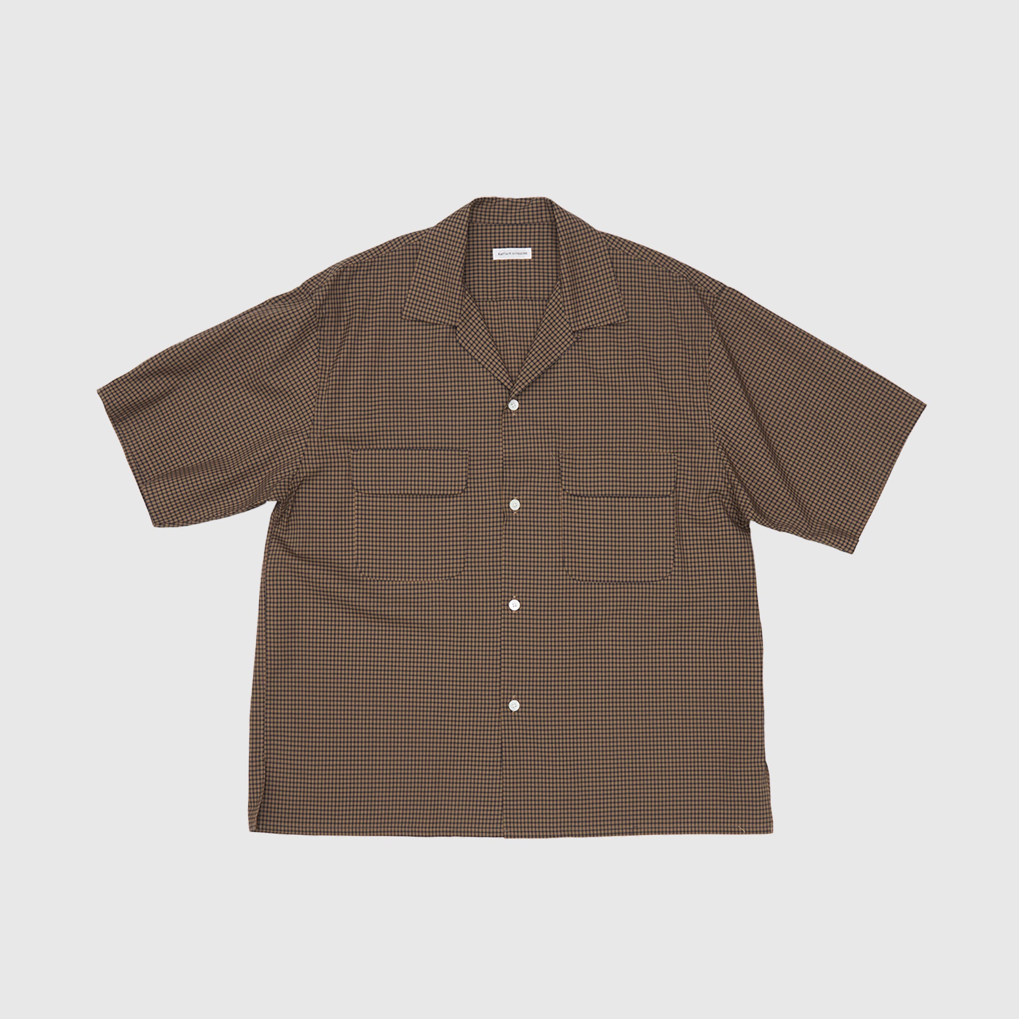 SUMMER WOOL OPEN COLLAR S/S SHIRT