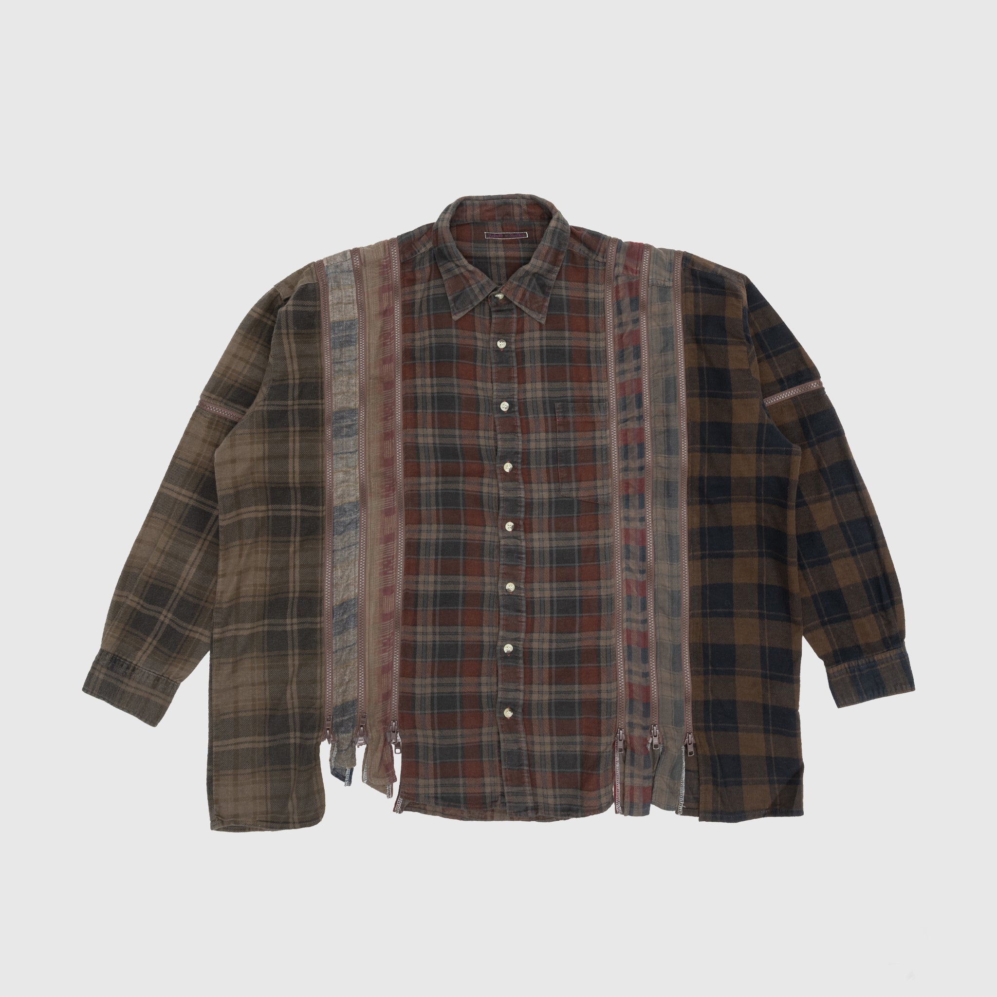 REBUILD BY NEEDLES 7 CUTS ZIPPED WIDE SHIRT