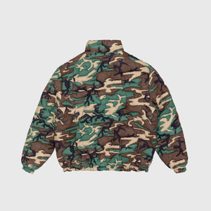 QUILTED CAMO PUFFER JACKET