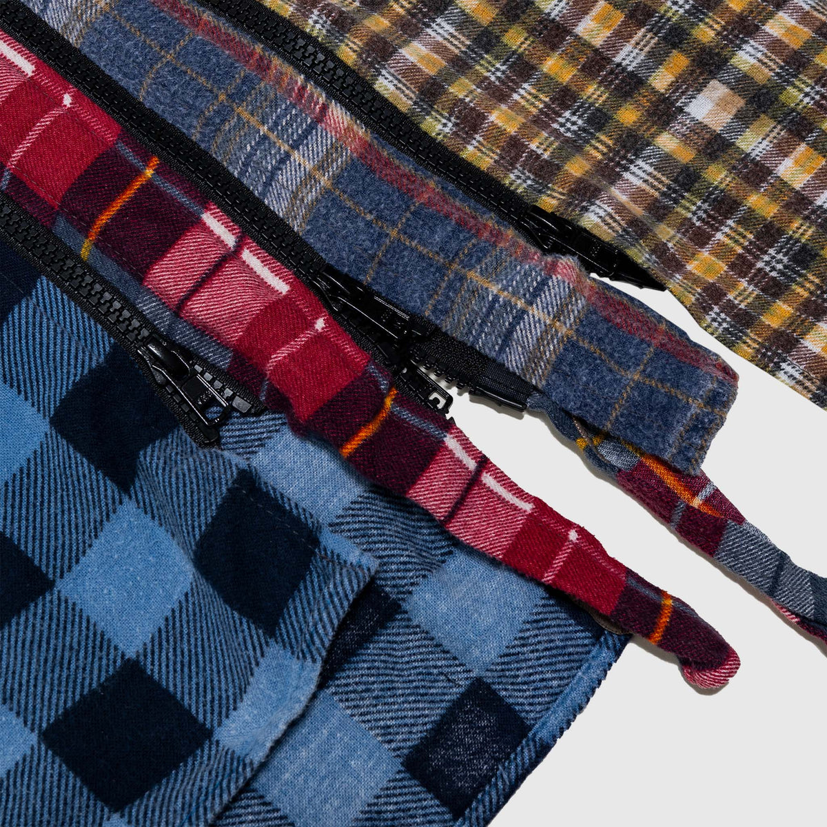 REBUILD BY NEEDLES 7 CUTS ZIPPED WIDE FLANNEL SHIRT – PACKER SHOES