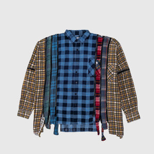 REBUILD BY NEEDLES 7 CUTS ZIPPED WIDE FLANNEL SHIRT – PACKER SHOES