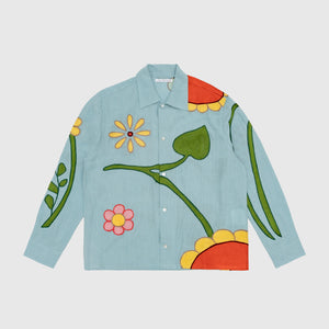 WOVEN BOTICELLI EMBROIDERED FLOWER SHIRT