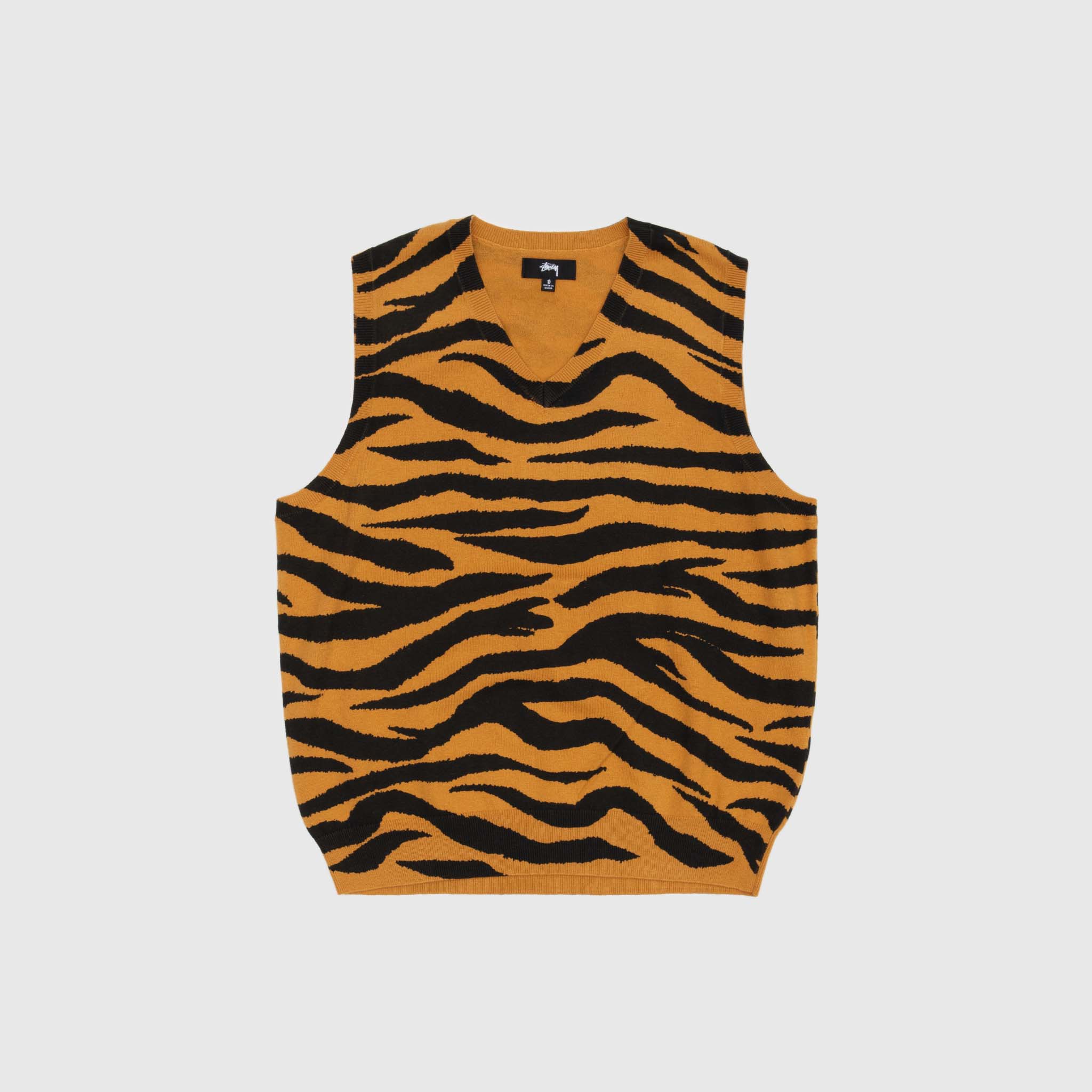 TIGER PRINTED SWEATER VEST – PACKER SHOES